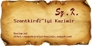 Szentkirályi Kazimir névjegykártya